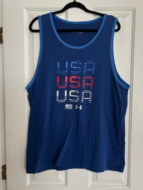Under Armour Navy Blue USA Graphic Performance Tank